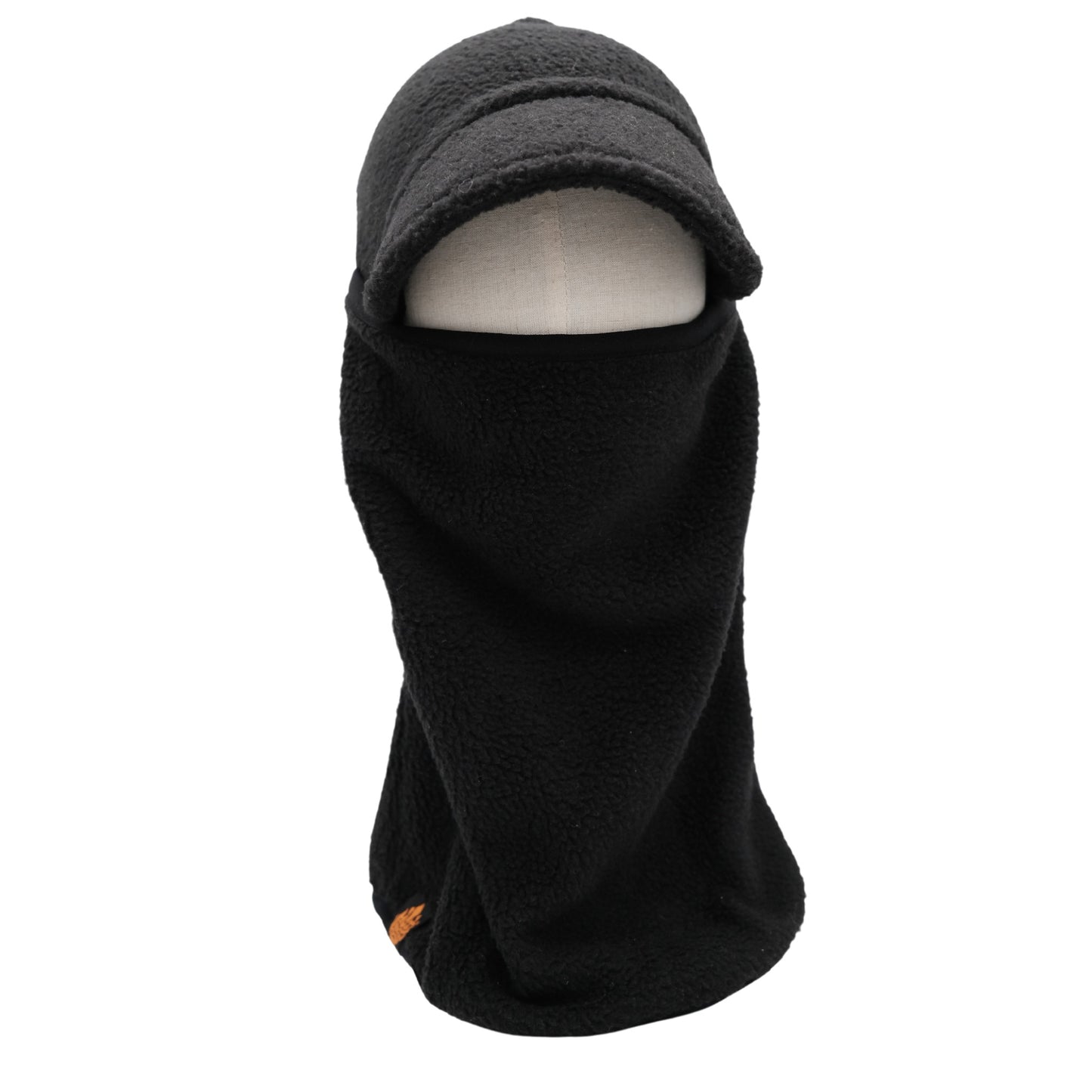 Brimmed Polar Fleece Balaclava in Pure Black