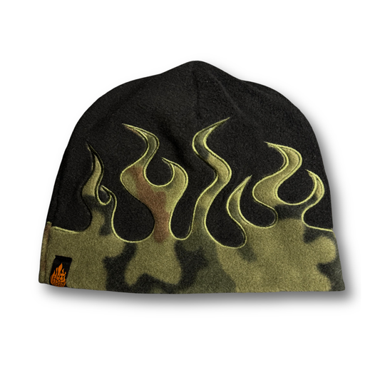 Black Camo Flame Beanie